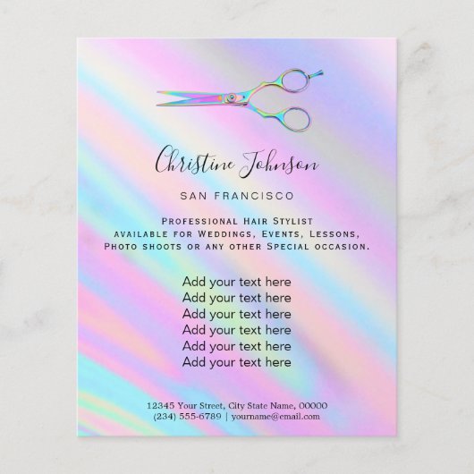 professionele hairdresser hairstylist flyer (Voorkant)