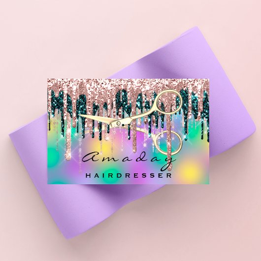 Professionele Hairdresser Scissors Roos QR CODE Visitekaartje