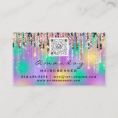 Professionele Hairdresser Scissors Roos QR CODE Visitekaartje (Achterkant)