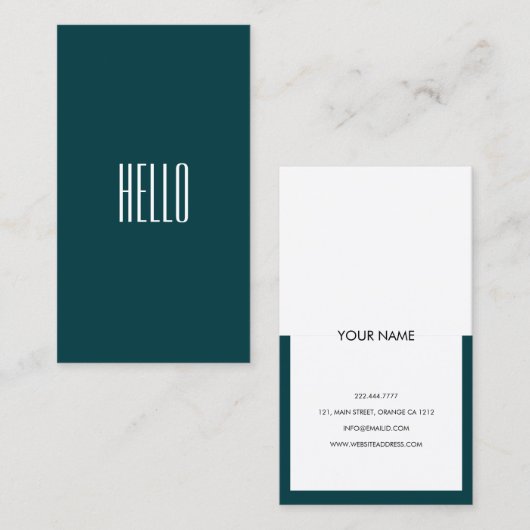 Professionele hallo script visitekaartje (Voorkant / Achterkant)