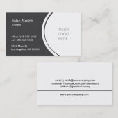 Professionele halve cirkel donkergrijze Visitekaar Visitekaartje (Voorkant / Achterkant)