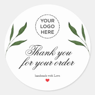 Professionele Handgemaakte met liefde Bedankt Ronde Sticker