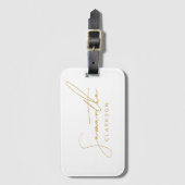 Professionele Handgeschreven Gouden Script Typogra Bagagelabel (Voorkant (verticaal))