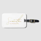 Professionele Handgeschreven Gouden Script Typogra Bagagelabel (Voorkant (horizontaal))