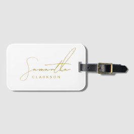 Professionele Handgeschreven Gouden Script Typogra Bagagelabel