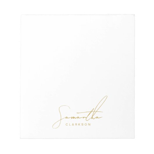Professionele handgeschreven gouden script typogra notitieblok (Voorkant)