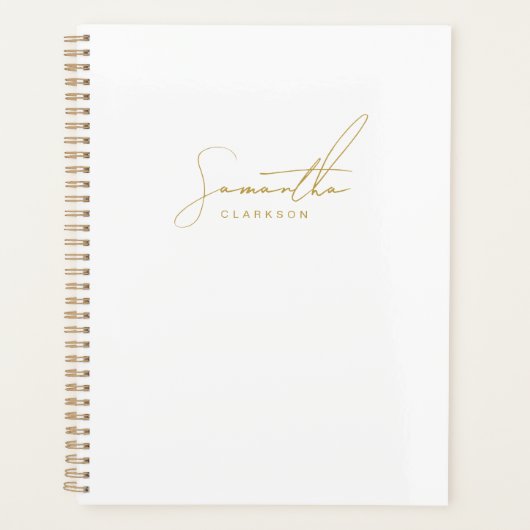 Professionele Handgeschreven Gouden Script Typogra Planner (Voorkant)