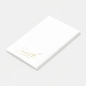 Professionele handgeschreven gouden scripttypograf post-it® notes (Schuin)