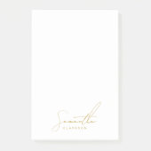 Professionele handgeschreven gouden scripttypograf post-it® notes (Voorkant)