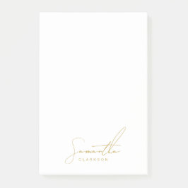 Professionele handgeschreven gouden scripttypograf post-it® notes
