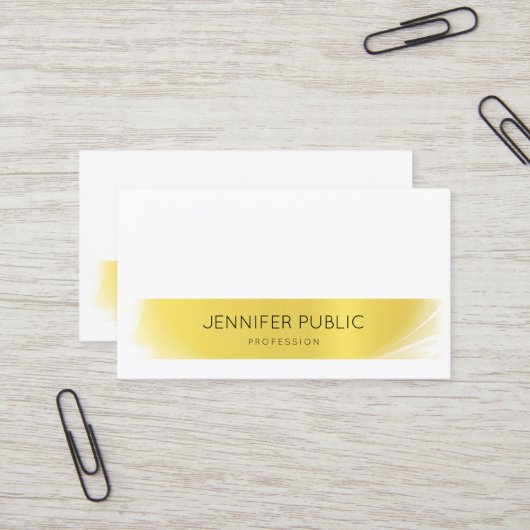 Professionele, handgeschreven, moderne Gold Luxe Visitekaartje (Voorkant / Achterkant in situ)