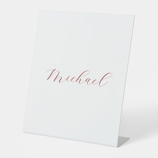 Professionele handgeschreven naam minimalistische  reclamebord met voetstuk (Voorkant)