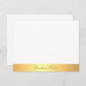 Professionele Handgeschreven Script Tekst Goud Wit Notitiekaartje (Voorkant / Achterkant)