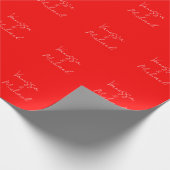 Professionele handschriftnaam aangepaste bruiloft cadeaupapier (Hoek)