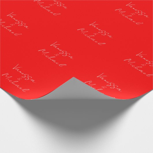 Professionele handschriftnaam aangepaste bruiloft cadeaupapier (Hoek)