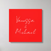 Professionele handschriftnaam aangepaste bruiloft canvas afdruk (Voorkant)