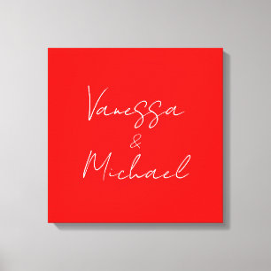 Professionele handschriftnaam aangepaste bruiloft canvas afdruk