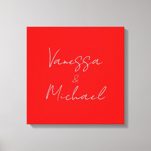 Professionele handschriftnaam aangepaste bruiloft canvas afdruk (Voorkant)