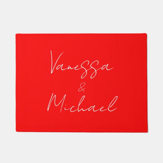 Professionele handschriftnaam aangepaste bruiloft deurmat (Voorkant)