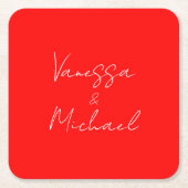 Professionele handschriftnaam aangepaste bruiloft kartonnen onderzetters (Voorkant)