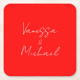 Professionele handschriftnaam aangepaste bruiloft kartonnen onderzetters