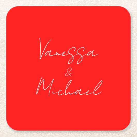 Professionele handschriftnaam aangepaste bruiloft kartonnen onderzetters (Voorkant)