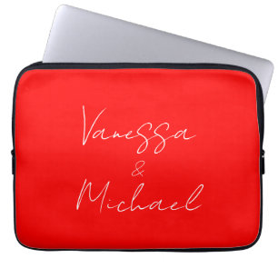 Professionele handschriftnaam aangepaste bruiloft laptop sleeve