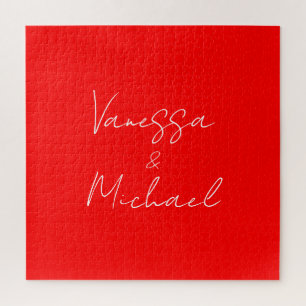 Professionele handschriftnaam aangepaste bruiloft legpuzzel