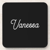 Professionele handschriftnaam custom black bier onderzetter (Voorkant)