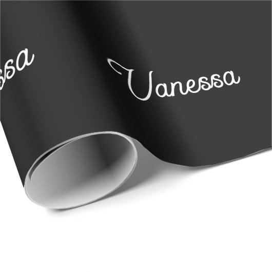 Professionele handschriftnaam custom black cadeaupapier (Rol Hoek)