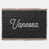 Professionele handschriftnaam custom black deken (Voorkant)