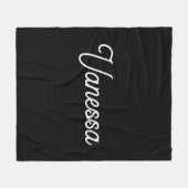 Professionele handschriftnaam custom black fleece deken (Voorkant (Horizontaal))