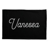 Professionele handschriftnaam custom black kussensloop (Achterkant)