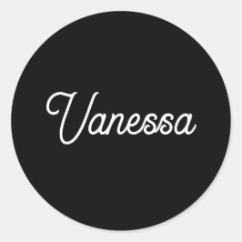 Professionele handschriftnaam custom black ronde sticker