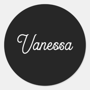 Professionele handschriftnaam custom black ronde sticker
