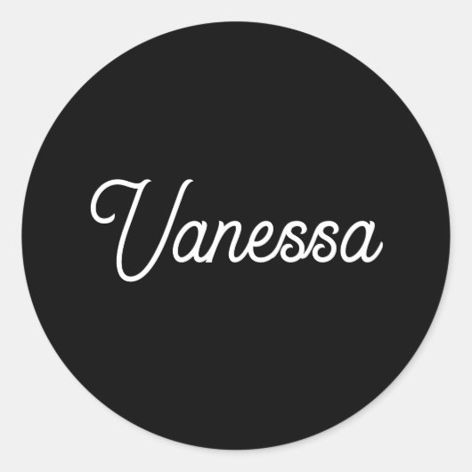 Professionele handschriftnaam custom black ronde sticker (Voorkant)