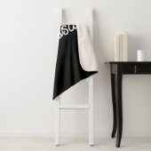 Professionele handschriftnaam custom black sherpa deken (In situ)