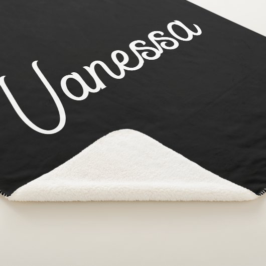 Professionele handschriftnaam custom black sherpa deken (3/4)