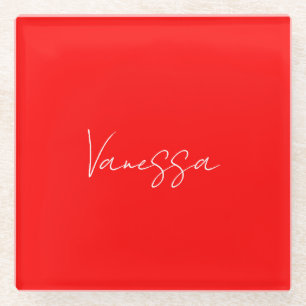 Professionele handschriftnaam douane glazen onderzetter