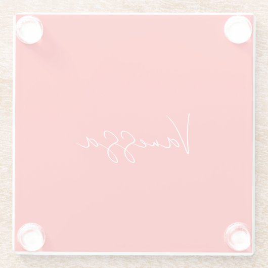 Professionele handschriftnaam douane glazen onderzetter (Achterkant)