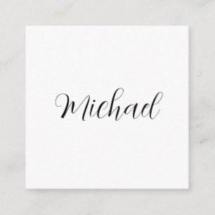 Professionele handschriftnaam minimalistisch moder informatiekaartje