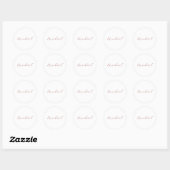 Professionele handschriftnaam minimalistisch moder ronde sticker (Vel)