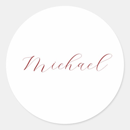 Professionele handschriftnaam minimalistisch moder ronde sticker (Voorkant)