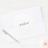 Professionele handschriftnaam minimalistisch moder ronde sticker (Envelop)