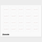 Professionele handschriftnaam minimalistisch moder vierkante sticker (Vel)