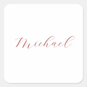 Professionele handschriftnaam minimalistisch moder vierkante sticker