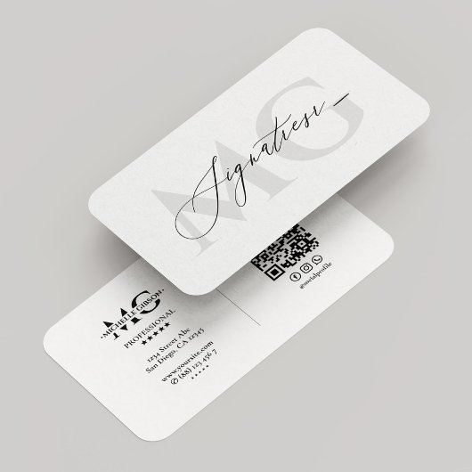 Professionele Handtekening Minimal Modern Wit Visitekaartje