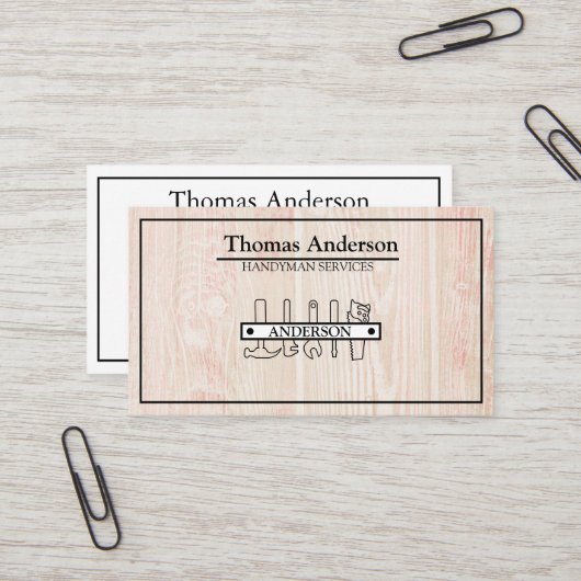 Professionele Handyman Huis Reparatie Business Cus Visitekaartje (Voorkant / Achterkant in situ)