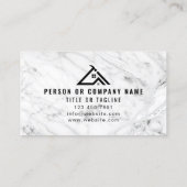 Professionele Handyman Logo Marmeren Stenen Aannem Visitekaartje (Achterkant)