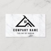 Professionele Handyman Logo Marmeren Stenen Aannem Visitekaartje (Voorkant)